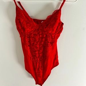 Princess Polly Red Lace Bodysuit